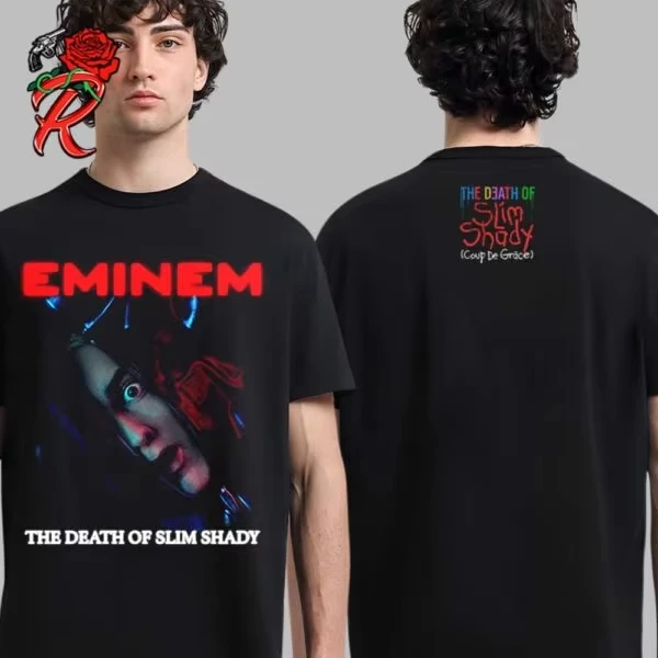 Eminem The Death Of Slim Shady rare Design Black T shirt Remake tee NH19761 vintage Washed Top For Everyday Wear homme