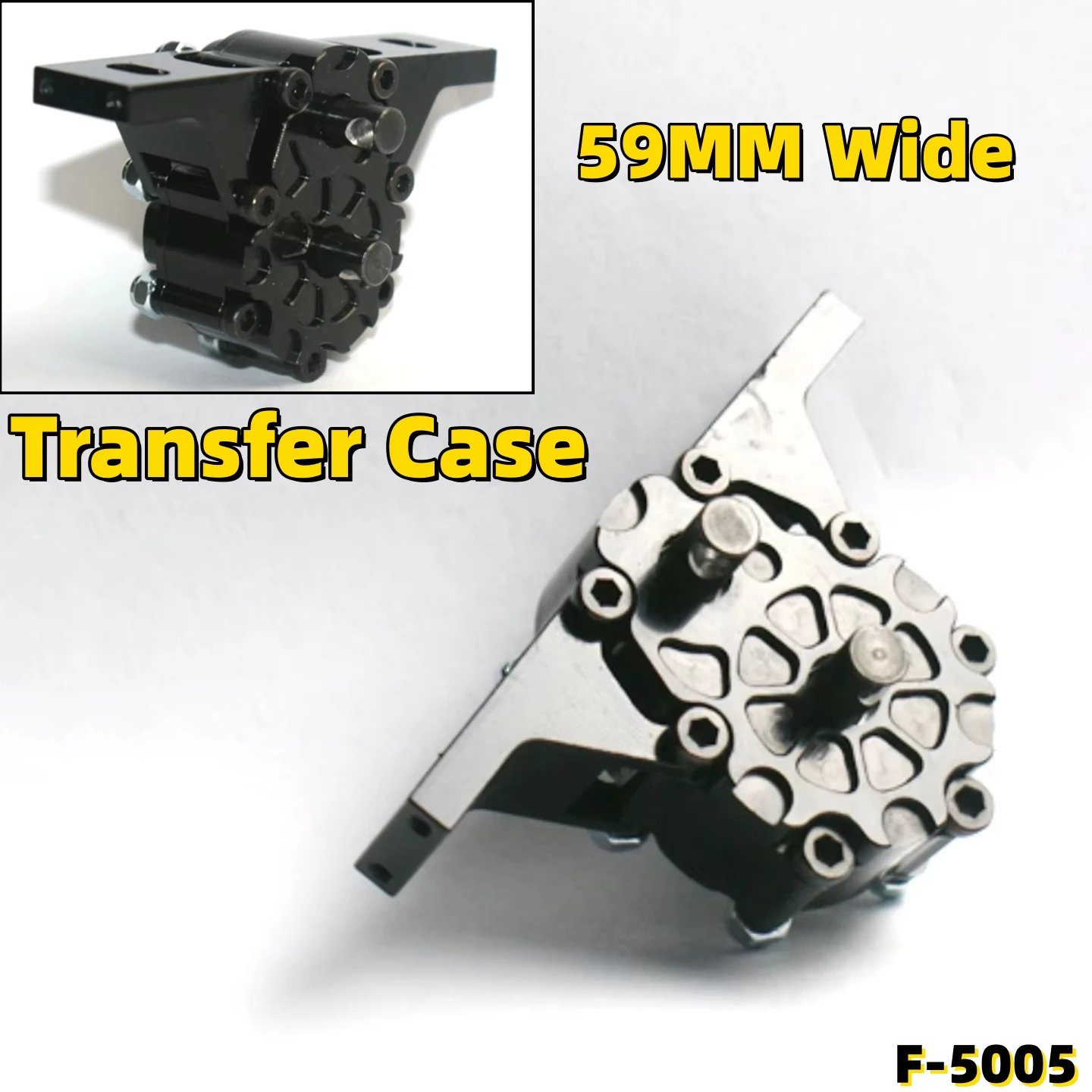 59mm幅トランスファーケースf-5005-1-14タミヤrcレッサースキャニアマンアクトロストラクターティッパーダンプトラックdiyリモートコントロールカーモデル用