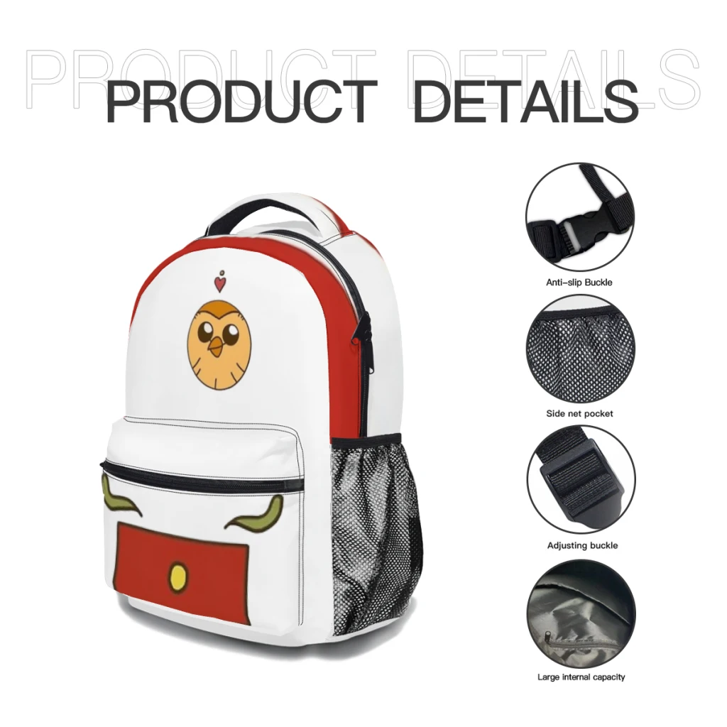 porta-hooty For kids Large Capacity Student Backpack Cartoon School Backpack  17inch