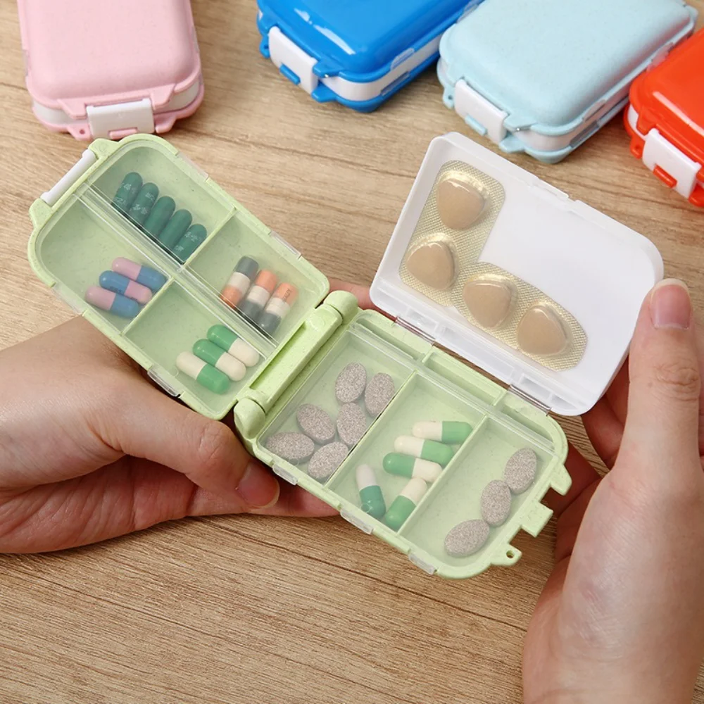 New Hot Weekly Premuim Portable Travel 8 Grids Pill Box Container Cases Organizer Storage for Tablets Vitamin Medicine FishOils