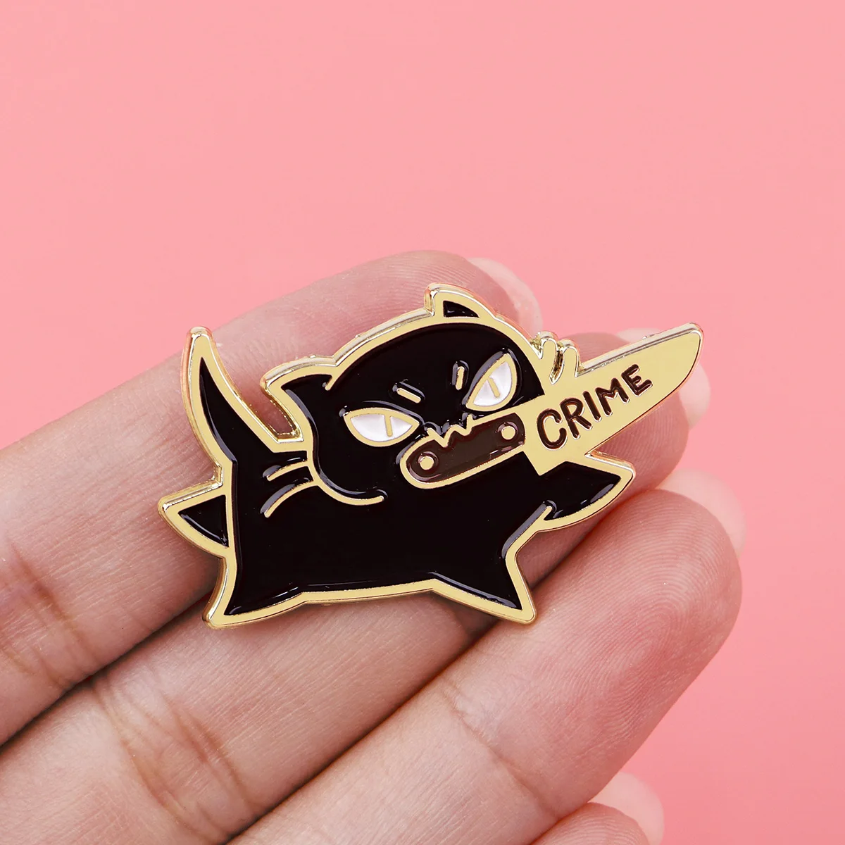 Black Cat Enamel Pin EW,PEOPLE Badges on Backpack Women Brooches Lapel Pin Animal Jewelry Cosplay Accessories Pet Lover Gifts