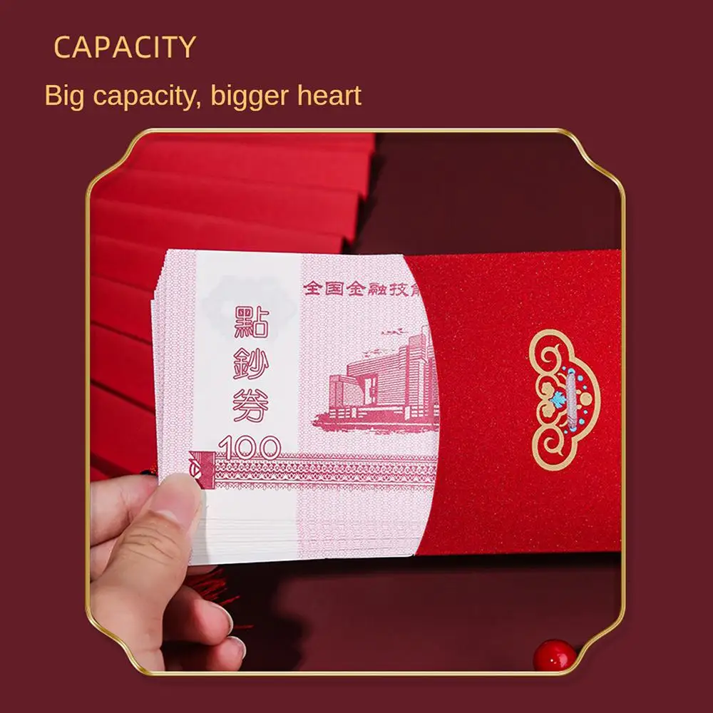 Li Shi Feng Hot Stamping 2024 Red Envelope Luxurious Appearance Spring Festival Decoration Supplies Hot Stamping Red Envelope