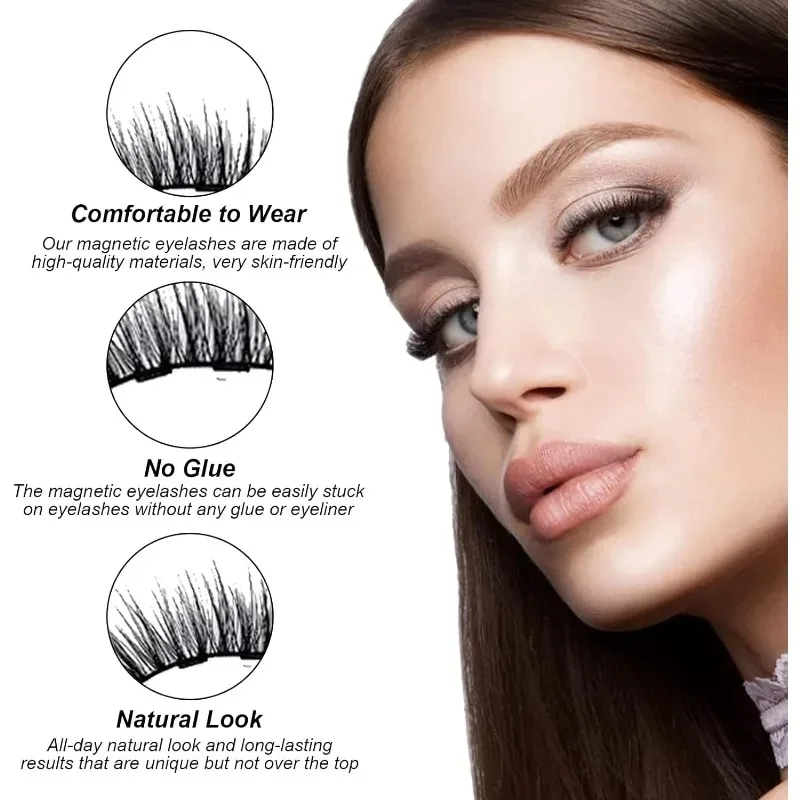 8 قطعة مجموعة الرموش المغناطيسية الطبيعية الرموش الصناعية الرموش الصناعية أدوات ماكياج مقاوم للماء الرموش تمديد عدة قابلة لإعادة الاستخدام #3