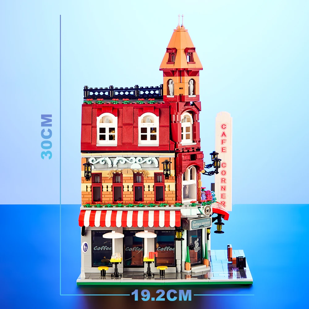 Mini mattoni European Café Corner Villa Store House Building Blocks 10182 City Street View Scene Model Boy assemblare Toy kid Gifts
