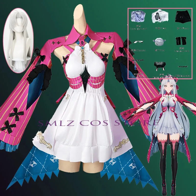 

Montelli Carlotta Cosplay Game Wuthering Waves Cosplay Costume Woman Dress Wig Suit Halloween Roleplay Outfit for Girl