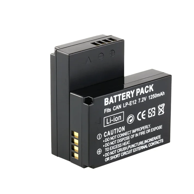 1250mAh Camera Battery LPE12 LP-E12 LP E12 for Canon Rebel SL1 100D Kiss X7 EOS-M EOS M M2 EOS M10 M50 M100 Digital Batteries