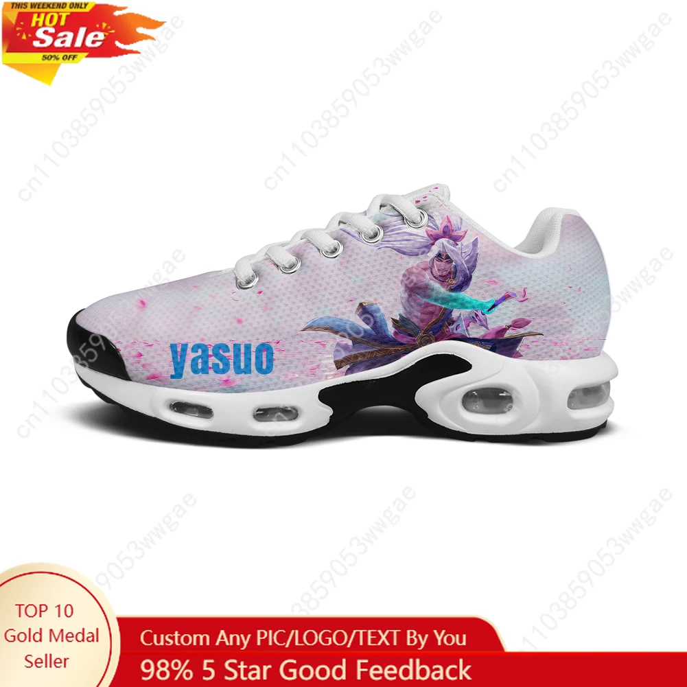 

Yasuo Lightweight Sport Shoe Air Cushion Sneakers Mens Womens Teenagers High Quality Cartoon Custom Made Leisure Mesh Sneakers
