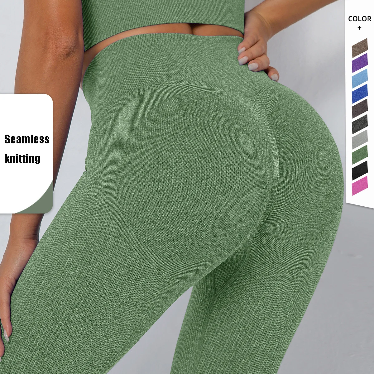 

Women Seamless Yoga Pants Sport Tights Knitted Ribbed Scrunch Bum Leggings Women Fitness Breathable Gym Fitness Push Up Clothing