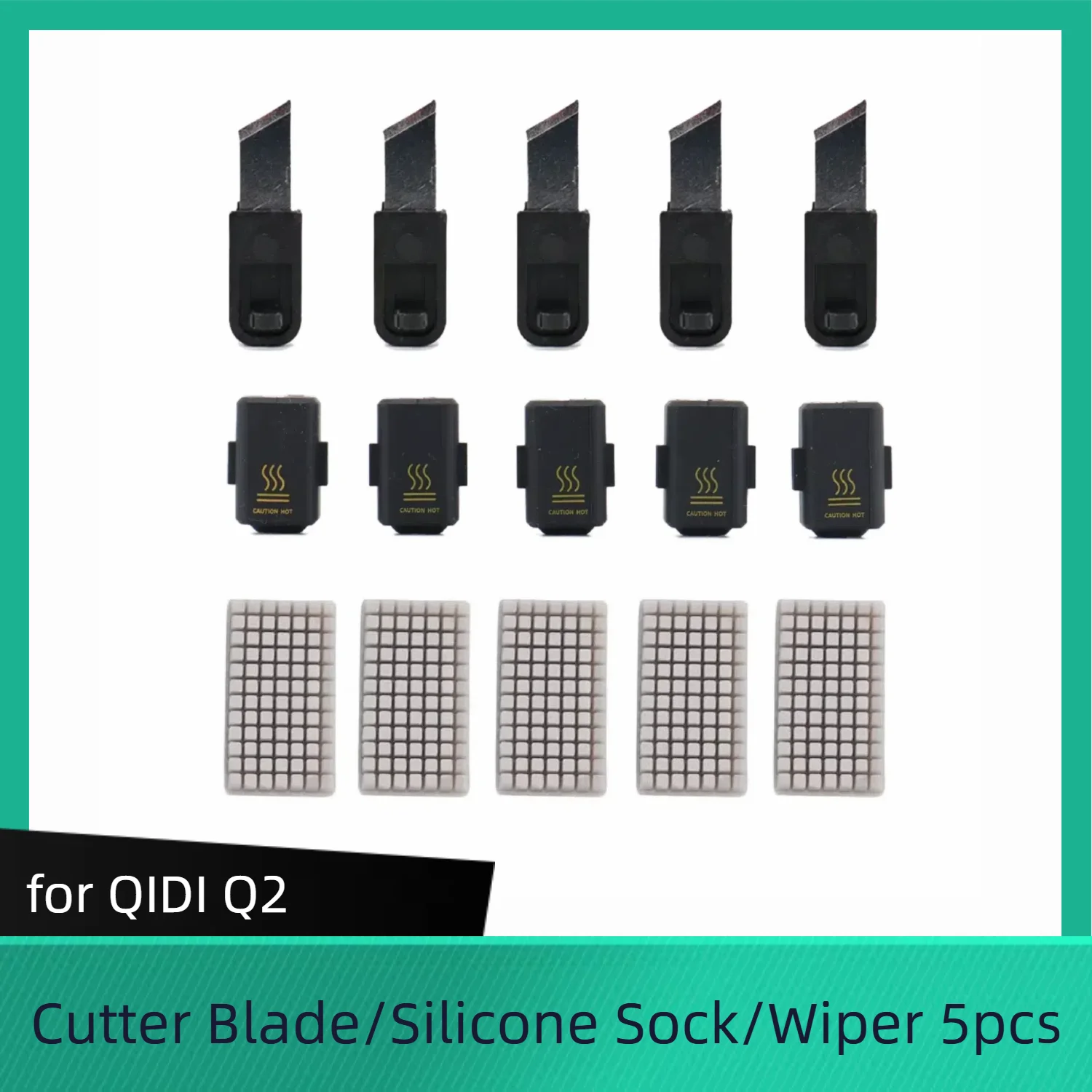 for QIDI Q2 Hotend Silicone Sock Protector Cutter Blade for QIDI Tech Q2 Silicon Wiper 3D Printer Parts