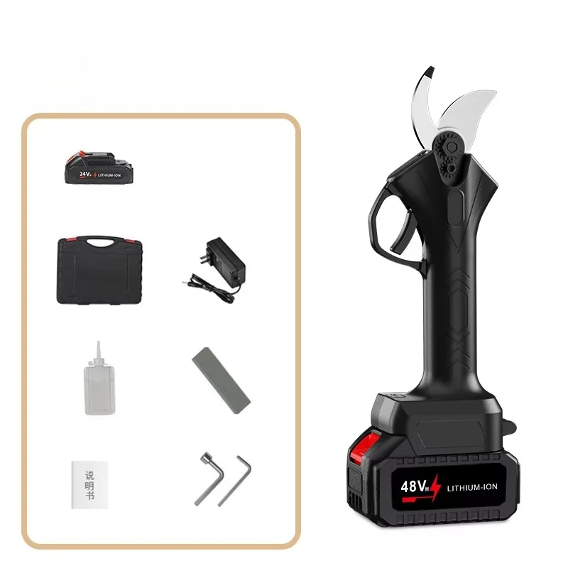 Tijeras eléctricas inalámbricas portátiles para exteriores, tijeras de podar de jardín alimentadas por batería para podar árboles frutales, ramas gruesas