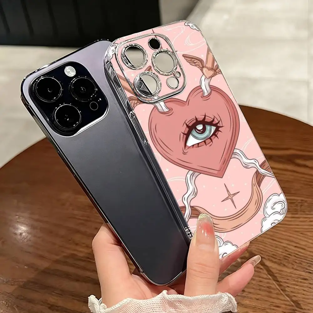 Moon Star S-Sun Tarots Phone Case For iPhone 17 16 15 14 13 12 11 Mini Pro Max Plus Transparent Cover