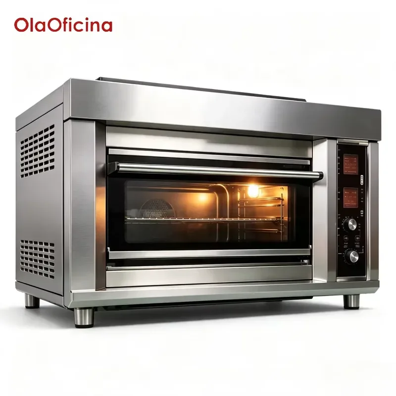 Electric Automatic Baking Oven Stone Baking Pan Two Layer Dual Capacity For Hotel Kitchen Commercial Use