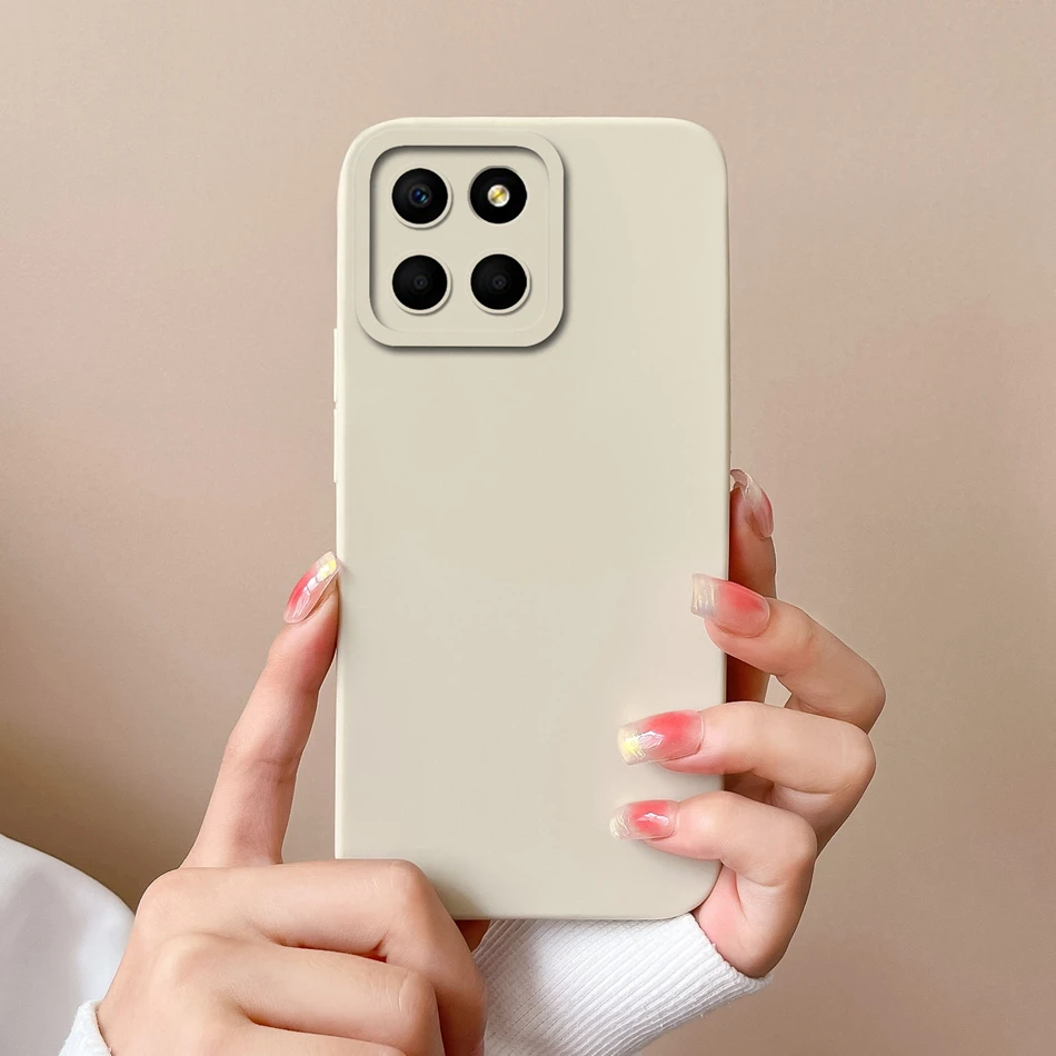 Soild Colour Case For Honor X8 X8A X8B X7 X7A X6 X6A XAS X5 Phone Cases Original Soft Liquid Silicone Shockproof Back Cover Capa