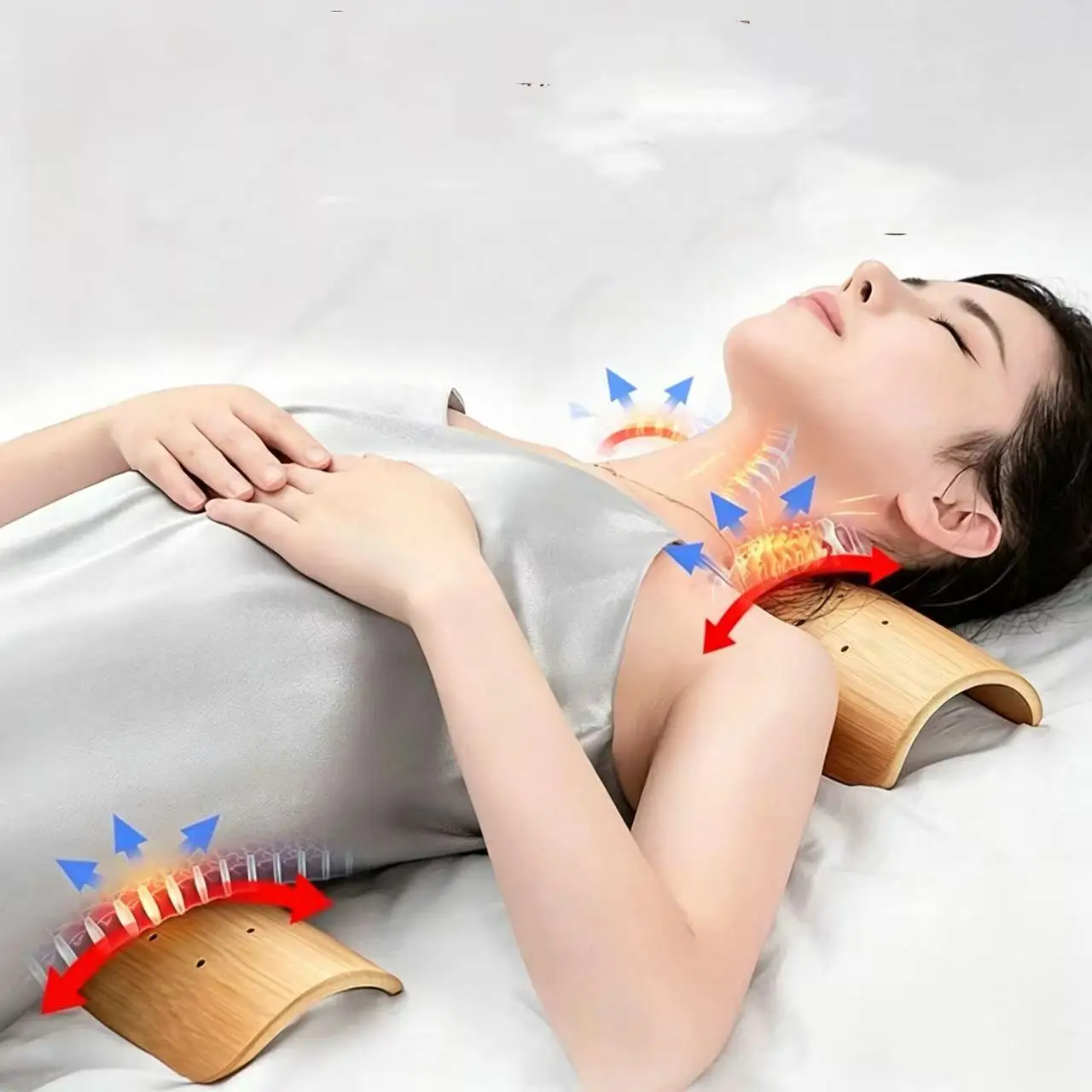 Natural Bamboo U-shaped Neck Support Pillow, Ventilated Bamboo Sleeping Pillow for Neck Posture Support