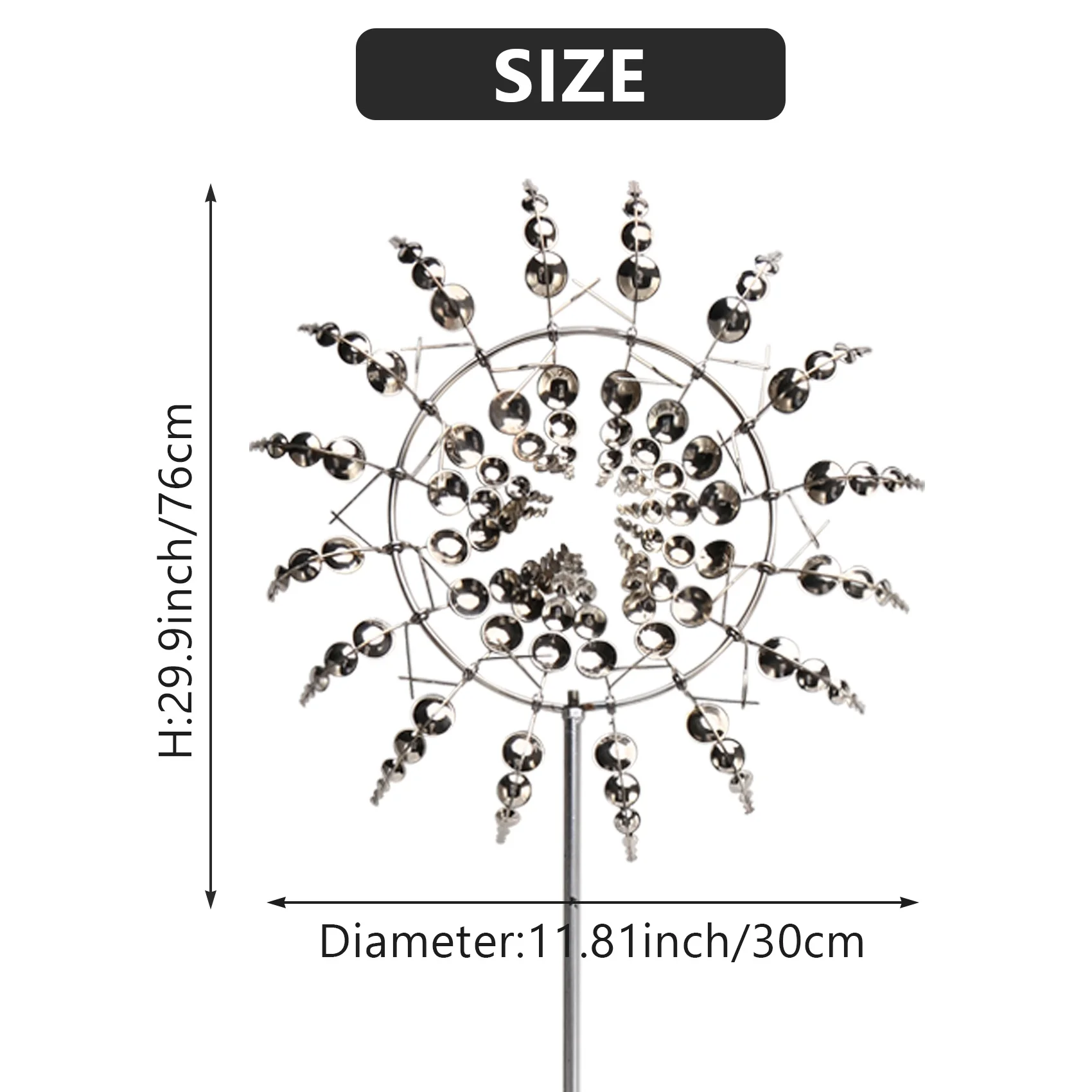 독특하고 마법의 금속 풍차, 야외 윈드 스피너, 윈드 캐처, 마당 정원 장식