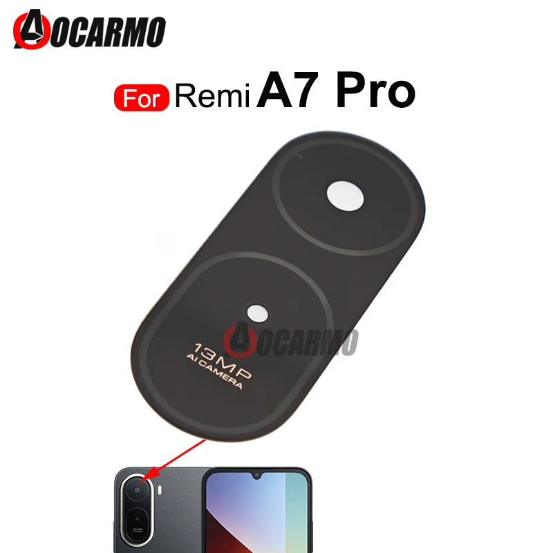 1Pcs For Redmi A7 Pro Back Camera Lens With Sticker Replacement Parts