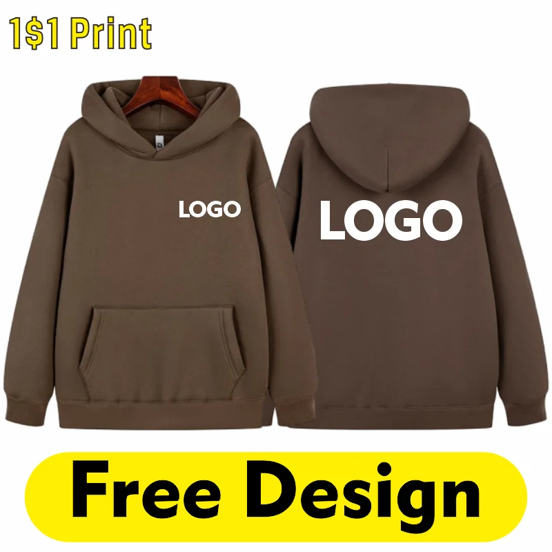 

Winter Fleece Warm Sweatshirt Custom Logo Thick Fashion Hoodie Embroidery Printing Personality Design Casual Sweater Men/Women