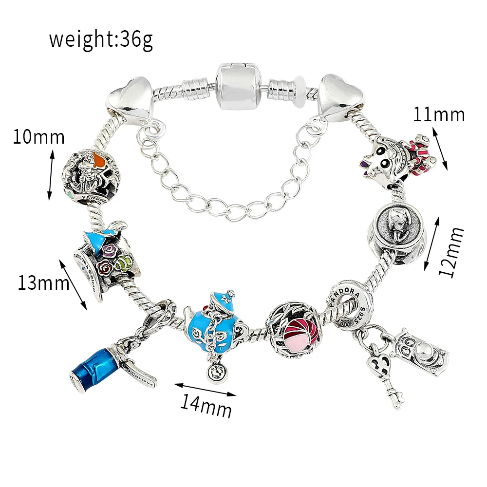 European and American fairy tale new product Alice in Wonderland combination pendant bracelet jewelry