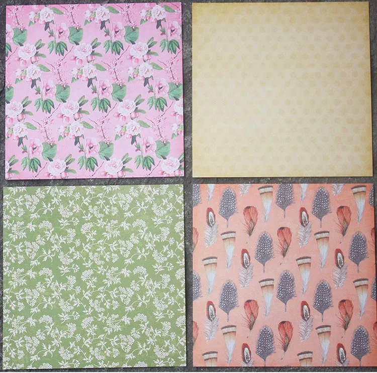 24 Sheets Craft Paper Pads Cutting Dies Art Background Origami Scrapbooking Card Making