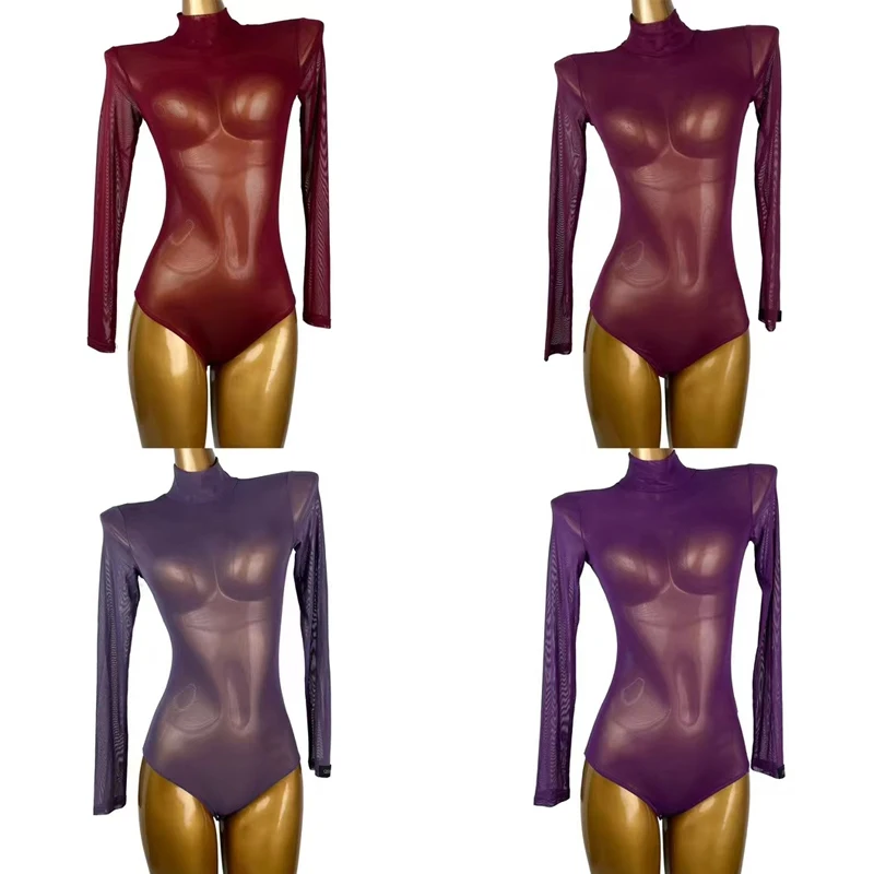 Many Colors Sexy Mesh Dancing Top Women'S Latin Dance Training Tops Adults Samba Chacha Rumba Latin Dance Bodysuit SL10770