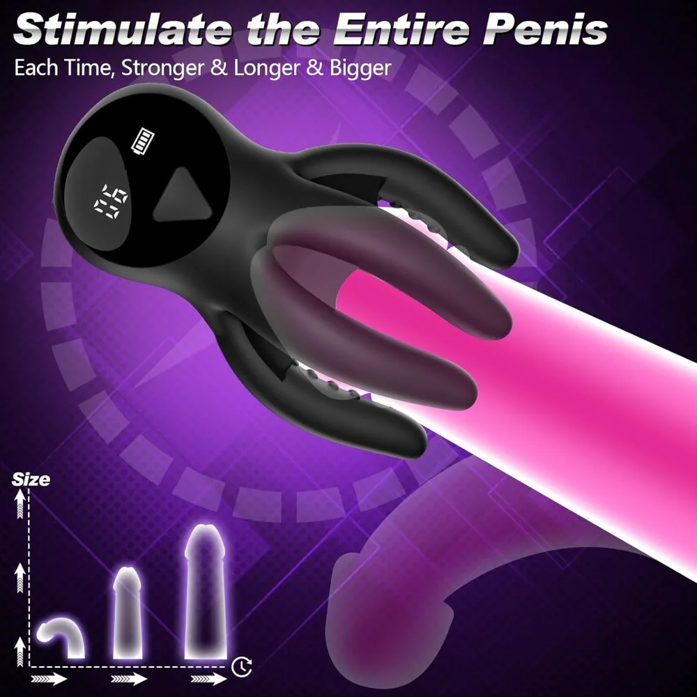 LED 8-Claw Octopus Male Masturbator App Controlled Strong Shock Penis Ring Adult Sex Toy for Men Dildo Monster