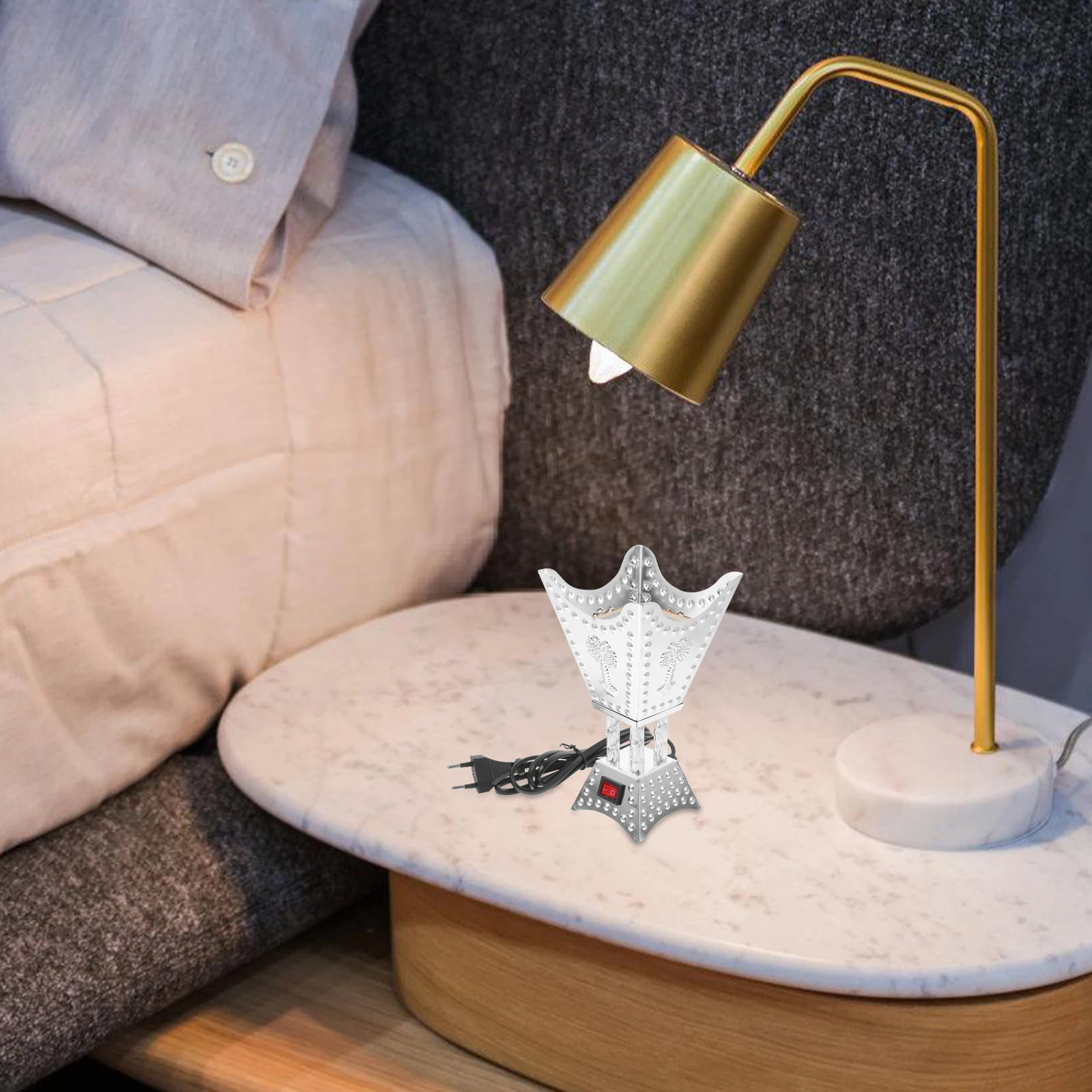 

Plug in Electric Incense Burner 220V Iron Stove Vintage Censer Holder Home Decor Burners for Room Scent Heater Bedroom