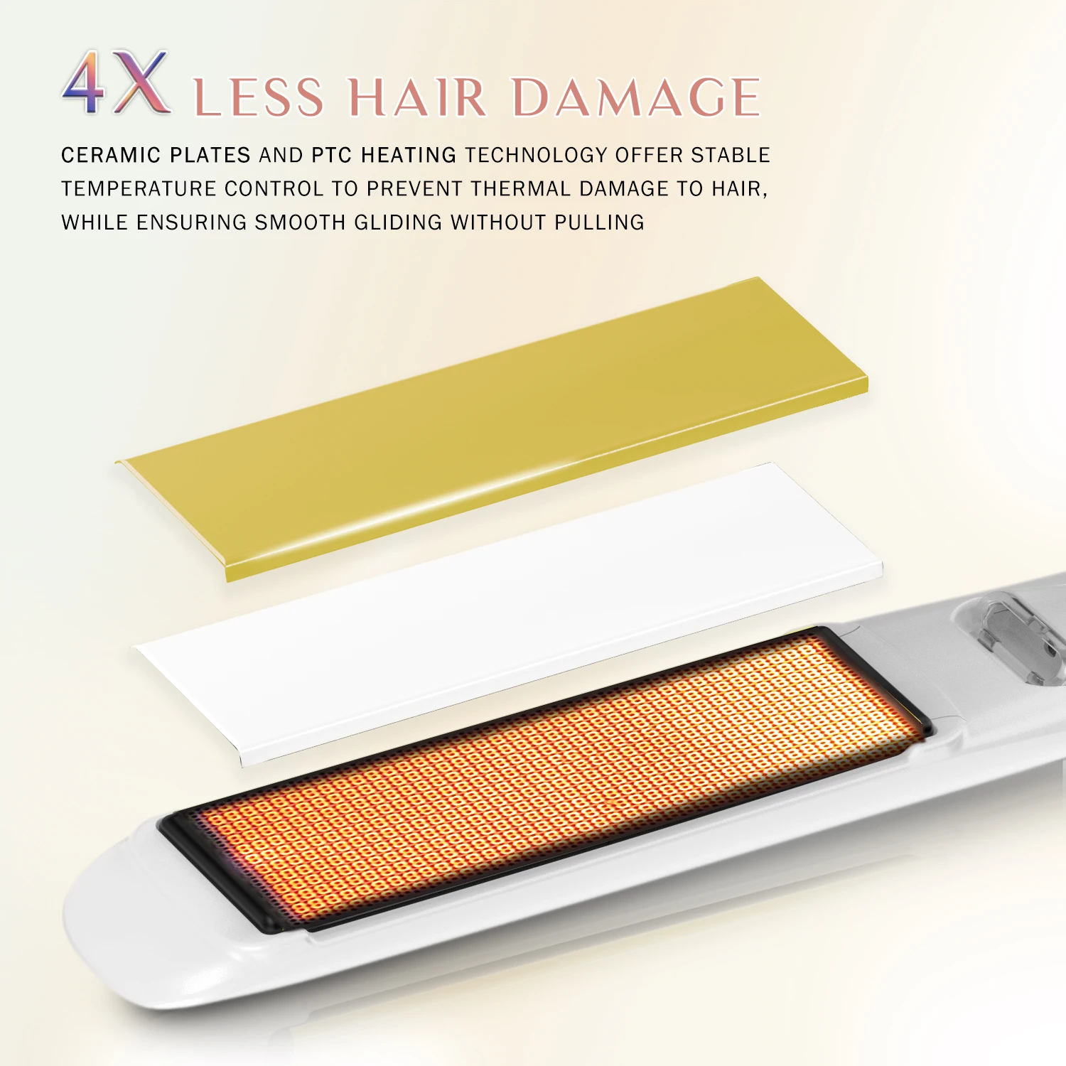 Mirror Titanium Plate Hair Flat Iron with Plasma Keratin Treatment for Frizzy Hair Recovers the Damaged Hair Straightener view 4