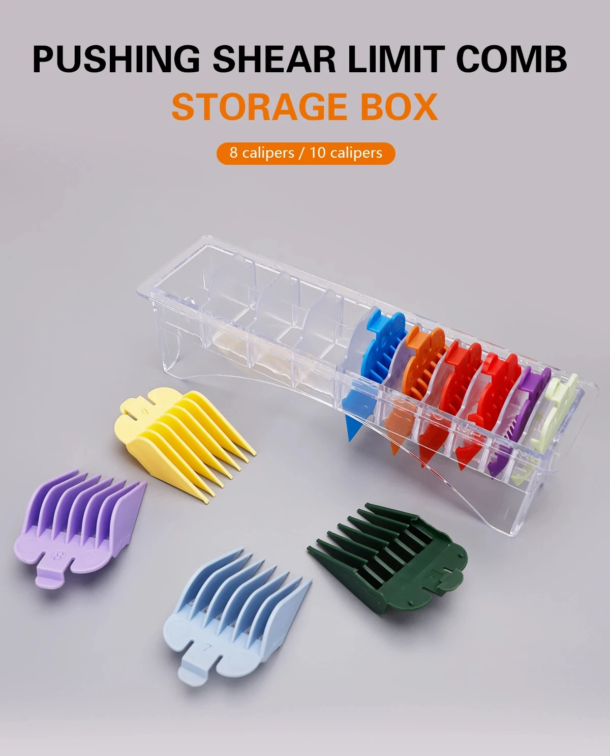 

8/10 Grid Guide Comb Storage Barbershop Trimmer Limit Comb Organizer Box Professional Salon Home Haircut Accessories Supplies