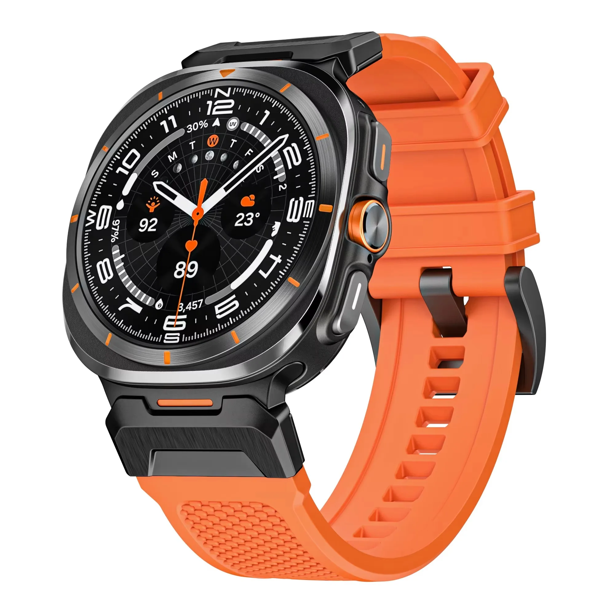 Correa deportiva de silicona para Samsung Galaxy Watch Ultra, pulsera de Metal de acero inoxidable de 47mm, accesorios para Galaxy Watch Ultra