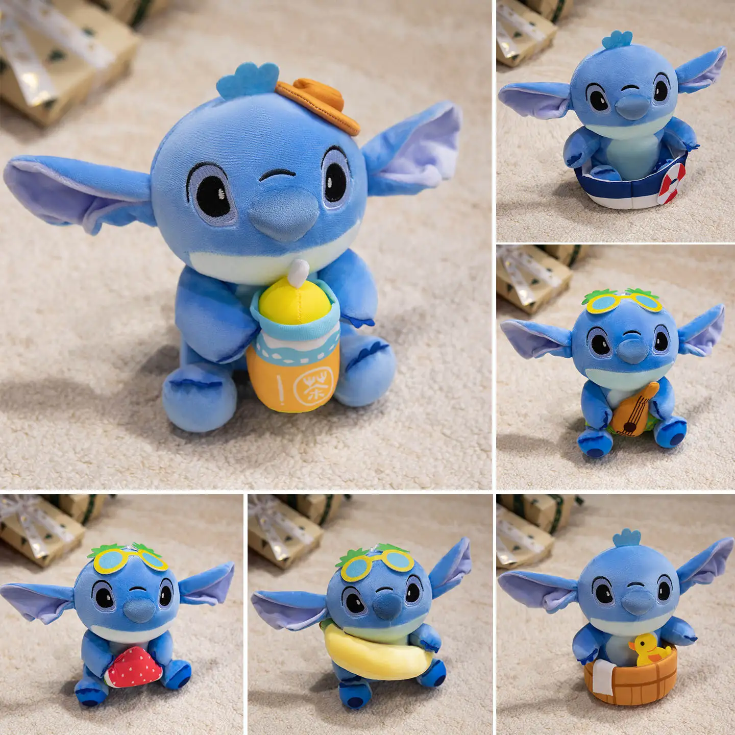 

Мягкие плюшевые модели Disney Peluches Stitch, мультяшные плюшевые куклы, аниме, плюшевые детские игрушки, каваи, детские подарки на Рождество и Хэллоуин