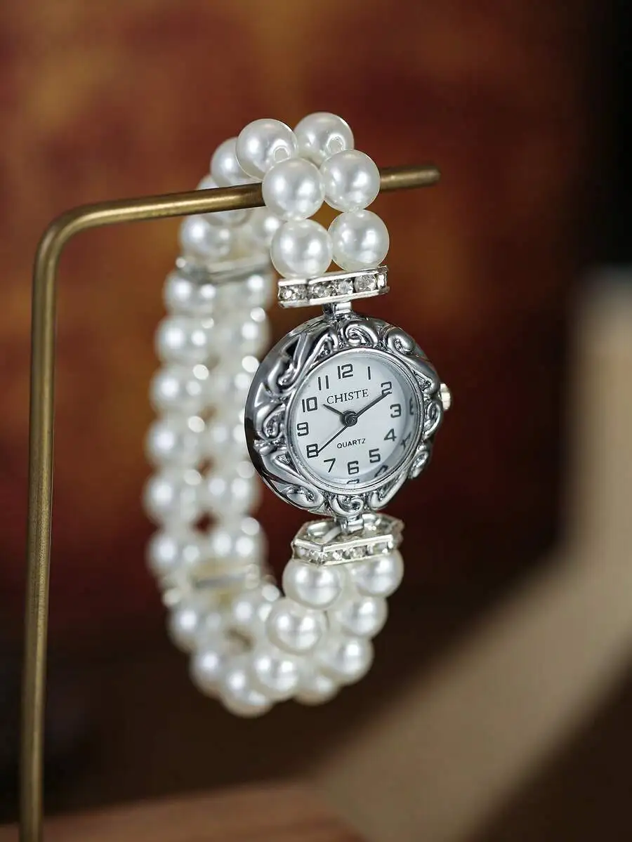 Round Bead Women's Quartz Watch With Fashionable Design Suitable For Daily Matching As A Birthday/Graduation Gift Arabic