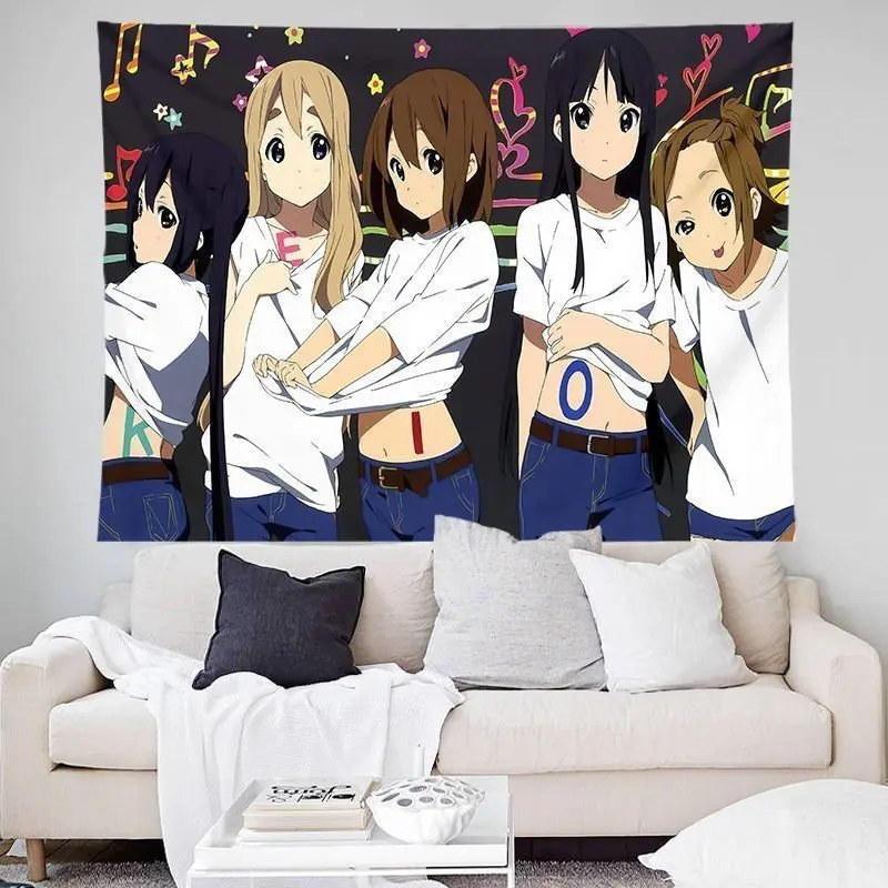 VIKAMA Cute Anime Maid Girls Tapestry Wall Hanging Kawaii Japanese Pink Illustration Fun Aesthetic Wall Art Bedroom Dorm Decor