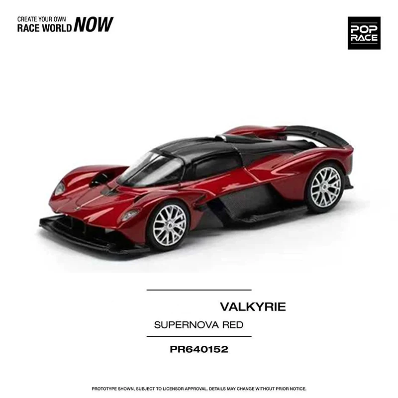 PreSale POP Race 1:64 Valkyrie V12 Supernova Red Openable Hood Diecast Diorama Car Model Toy