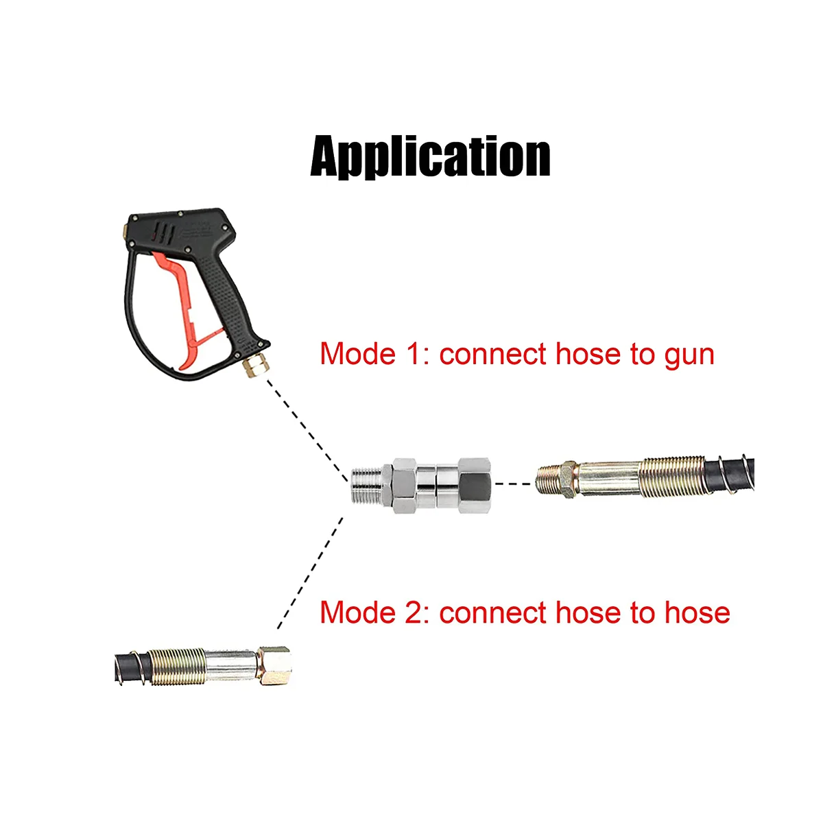 High Pressure Washer Swivel Joint 3/8 Inch Pressure Washer Hose Fittings Rotation Connector Car Washing