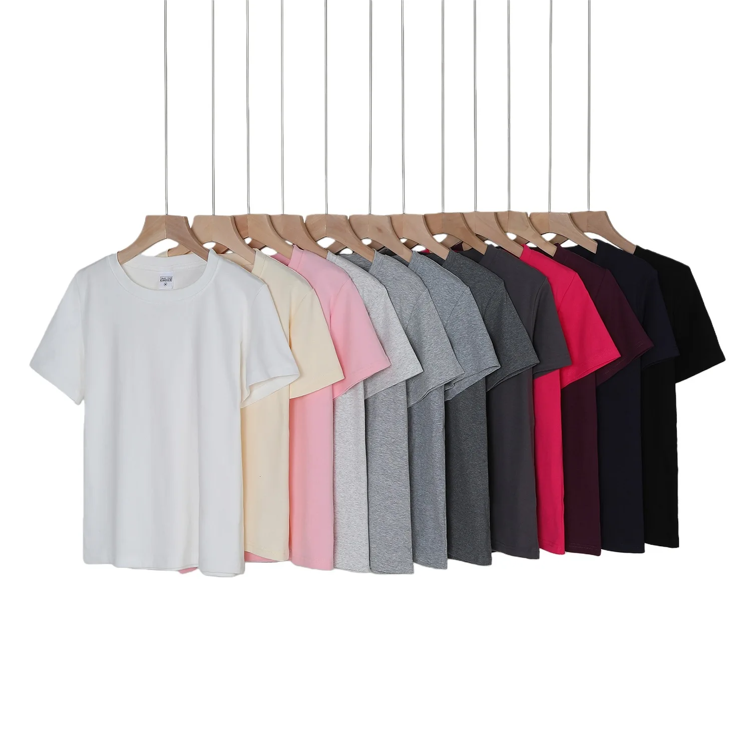 Women T-shirt Lady Slim Fit Crew Neck Spring Summer Straight-leg Shoulder Short Sleeve T-shirt Girl Student Fitted T-Shirt Top