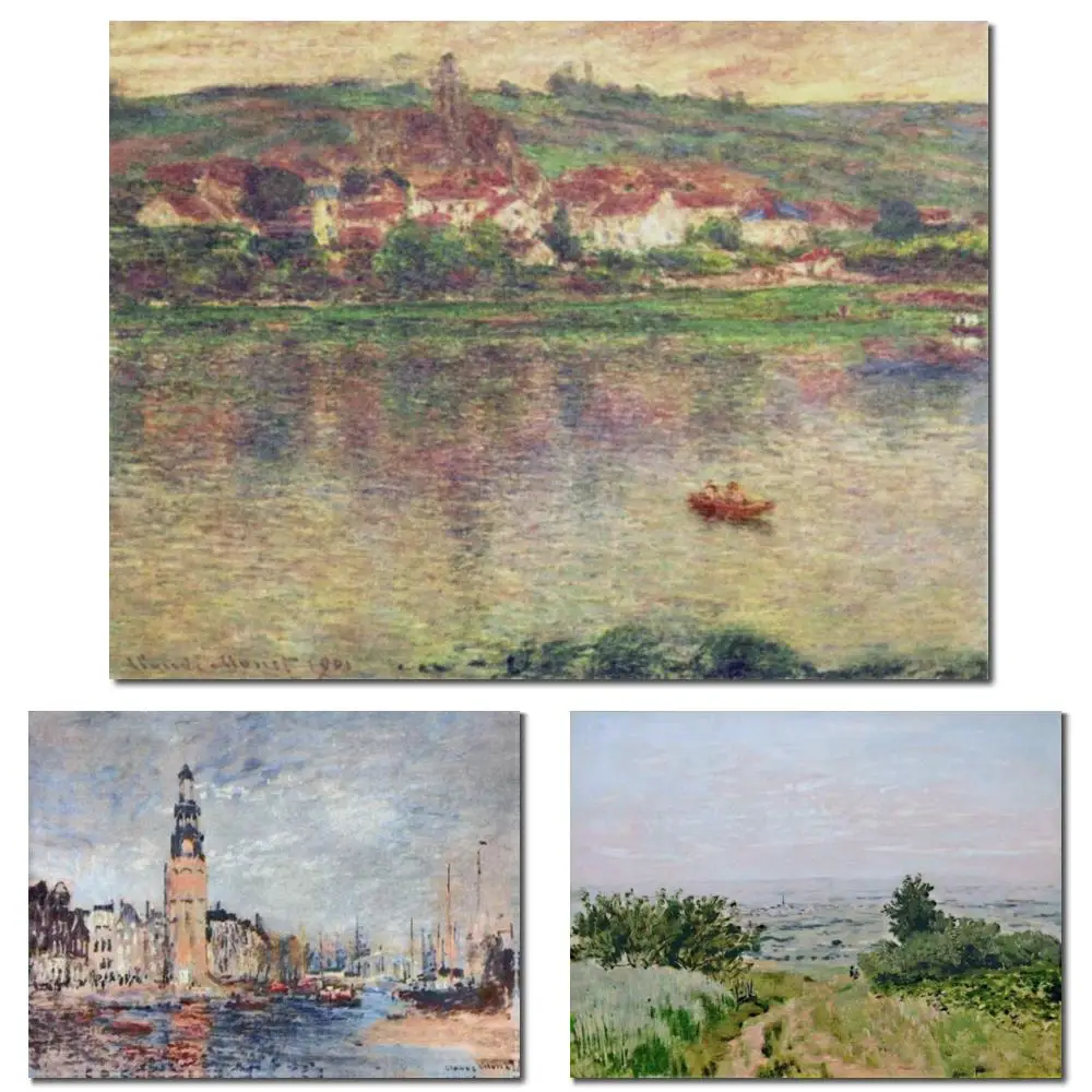 

Маленький размер, вид на морской пейзаж, обычное масло для импрессиониста Argenteuil на холсте, Клод Моне, ручная роспись, искусство для витрины в гостиной