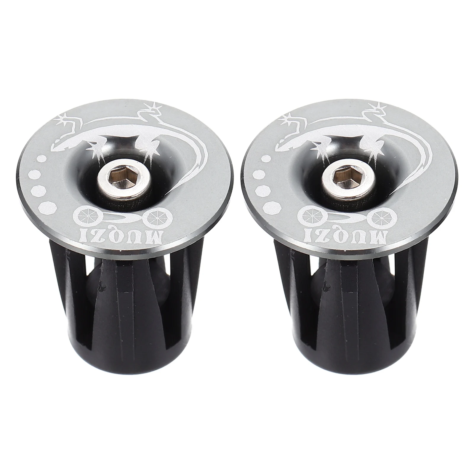 

1 Pair Bicycle Handlebar Plugs Aluminum Alloy Bar Ends Silver Gecko Fits Mountain Road Bike Handlebars Durable Long