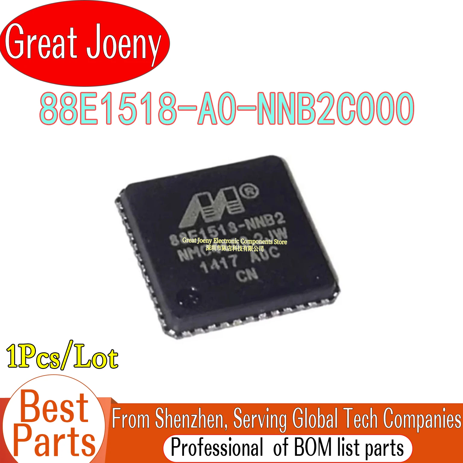 

100% New Original 88E1518-NNB2 88E1518-A0-NNB2C000 IC Chipset QFN-48