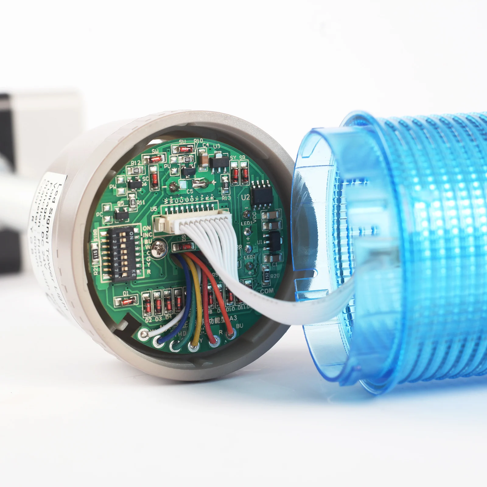 ANDONT 4 Stack Super Bright LED Andon Tower Lights with Buzzer, Red/Yellow/Green/Blue, Off-ON or Flash, Plug Play Ready