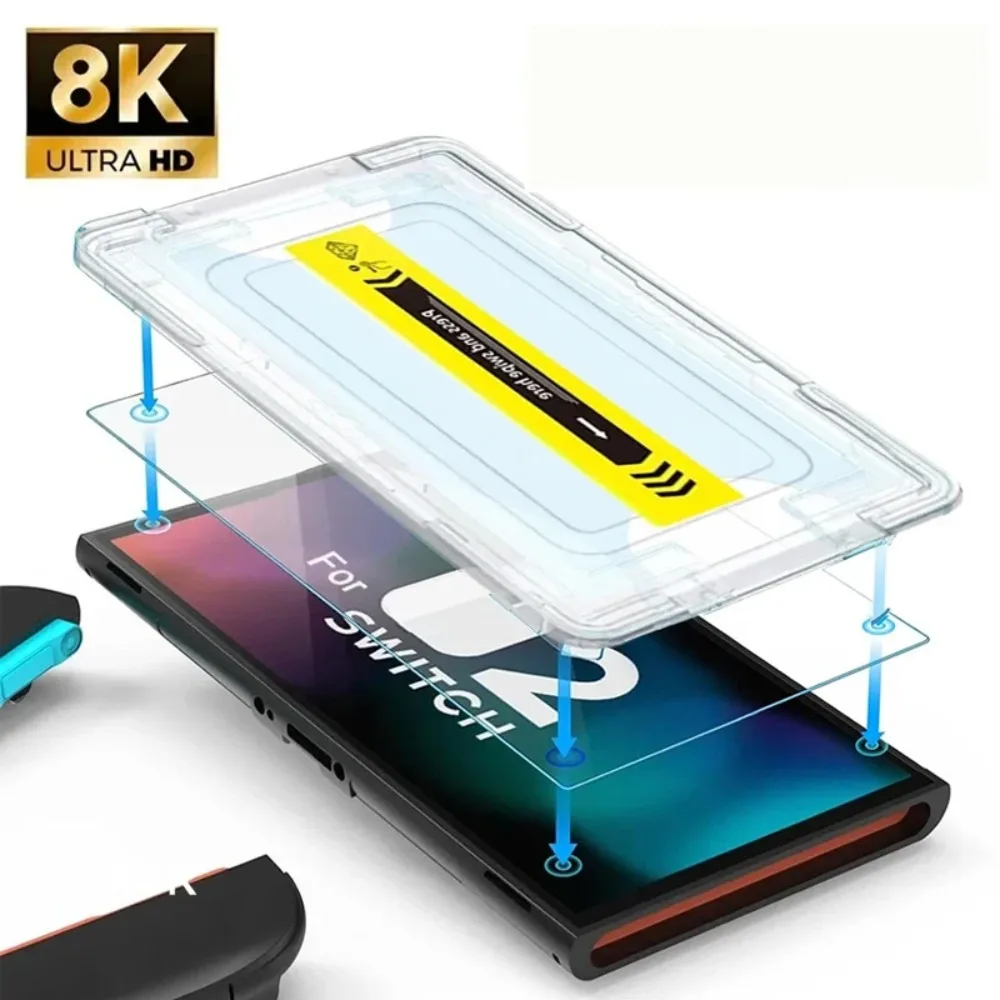 3-in-1 Travel Carrying Case for Nintendo Switch 2 Easy Installation Tempered Glass Screen Protector Films with Slim EVA Hard Bag