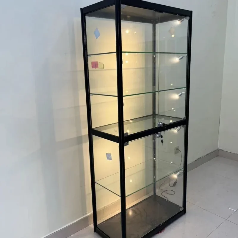 Lego figure display cabinet model toy glass storage light luxury Gunpla
