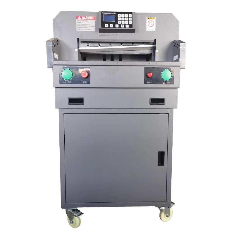 490mm High-Speed Automatic Paper Trimmer Button Screen-Enabled Precise Electric Paper Cutter Model 4980 80mm Thickness 2200W