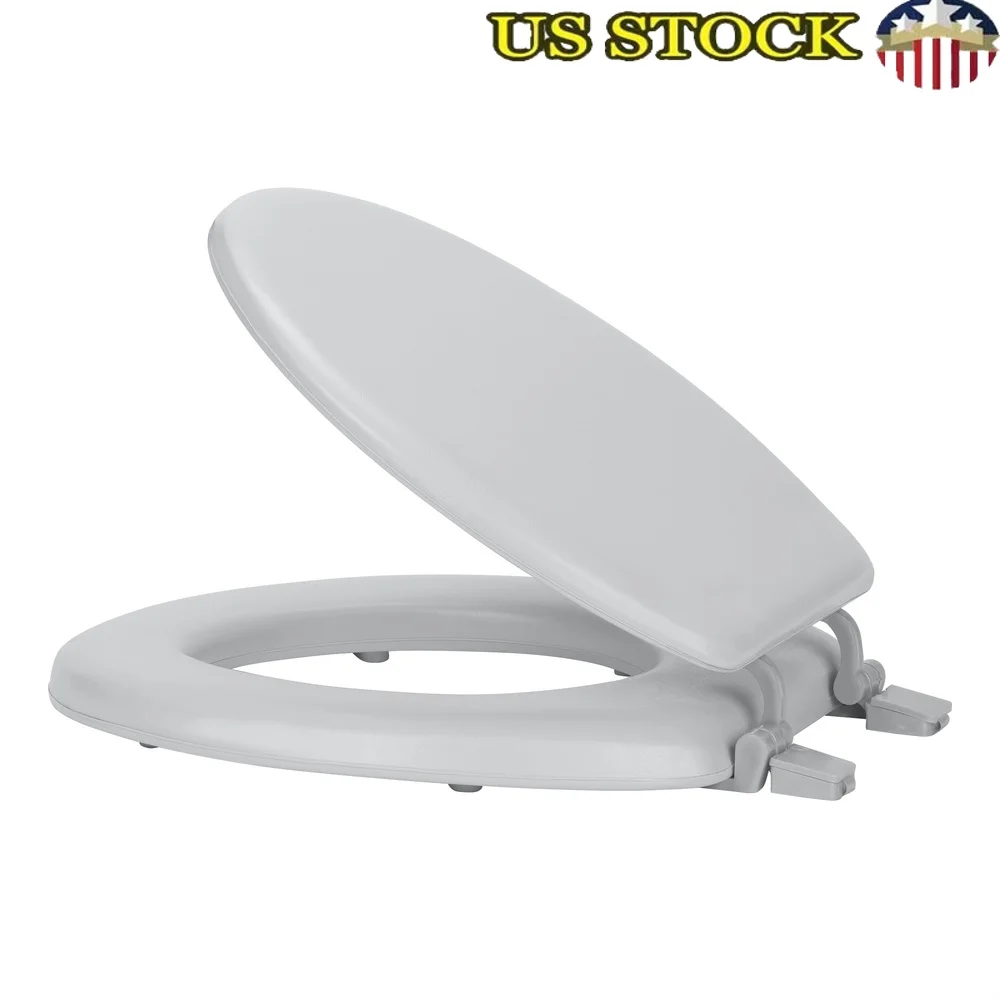 

Мягкое виниловое сиденье для унитаза Мягкое стандартное 17-дюймовое простое установление Регулируемые петли Прочные нейлоновые винты Предварительно просверленное крепление