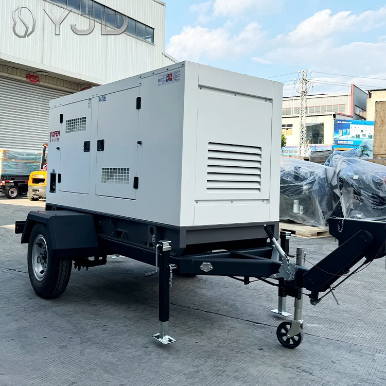 30kw 40kw 60kw Silent Soundproof Trailer Type Diesel Genset Silent diesel Generators 40kw diesel Generator with Wheels