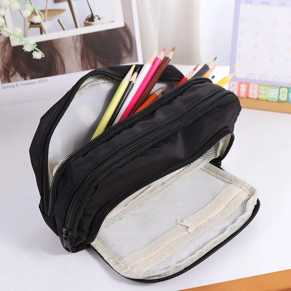 

Korean Large Capacity Pencil Bag Aesthetic Simple Stationery Holder Bag Large Capacity Pen Case School Students Supplies