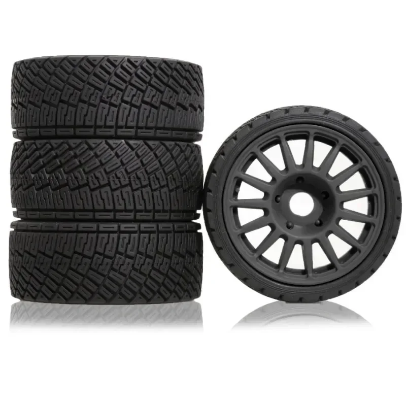 

For 1/8 RC Rally Car Tires On Road Tyres 17mm Hex Plastic Wheels for 1/7 1/8 Racing Car KM WRC C3 ARRMA