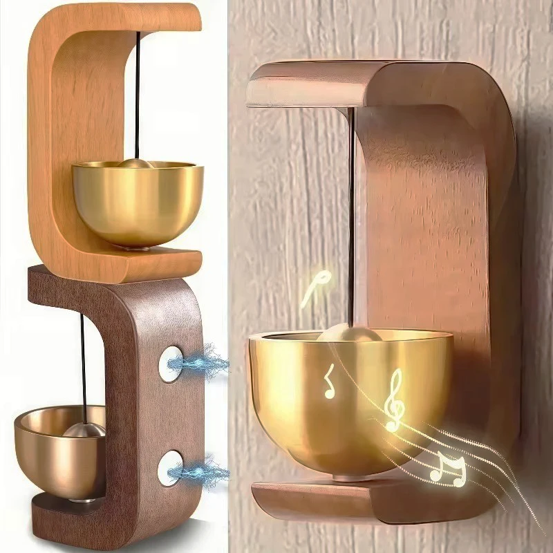 Dopamine Wind-bell Magnetic Inhalation Home Wind-bell Beech Car Into The Door To Remind The Bell Walnut Gift Hanging Decorations