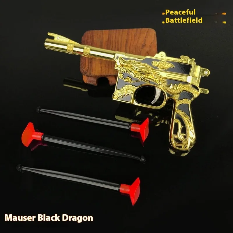 15CMのかわいい金龍合金吸盤マウザー銃のおもちゃ、子供向けアニメゲーム周辺機器、シューター機能付き誕生日プレゼント