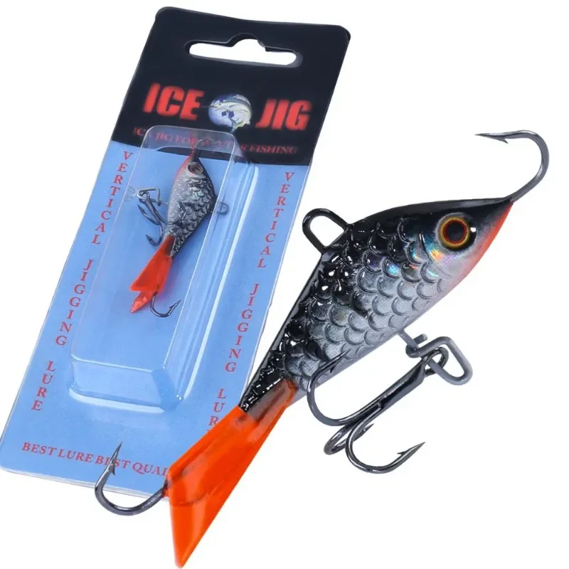 

1pcs Winter Ice Fishing Lure Balancer 3D Eyes 6.3cm 15g Fast Sinking Metal Jigging Wobbler Balanced for Pike Perch Pesca Tackle