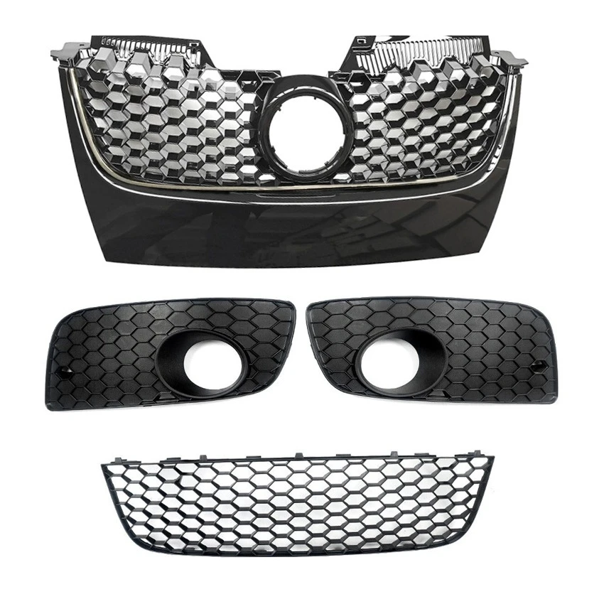 Voor Volkswagen Golf 5 GTI 2006 2007 2008 2009 Bumper Grille ABS roest-proof Anti-shake Grilles Mesh Netwerk Auto Accessoires
